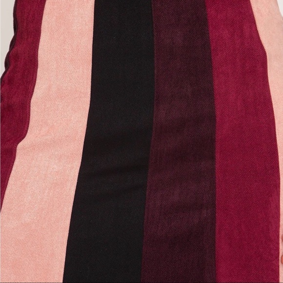 Striped Faux Suede Mini Skirt Color Block - Picture 6 of 9